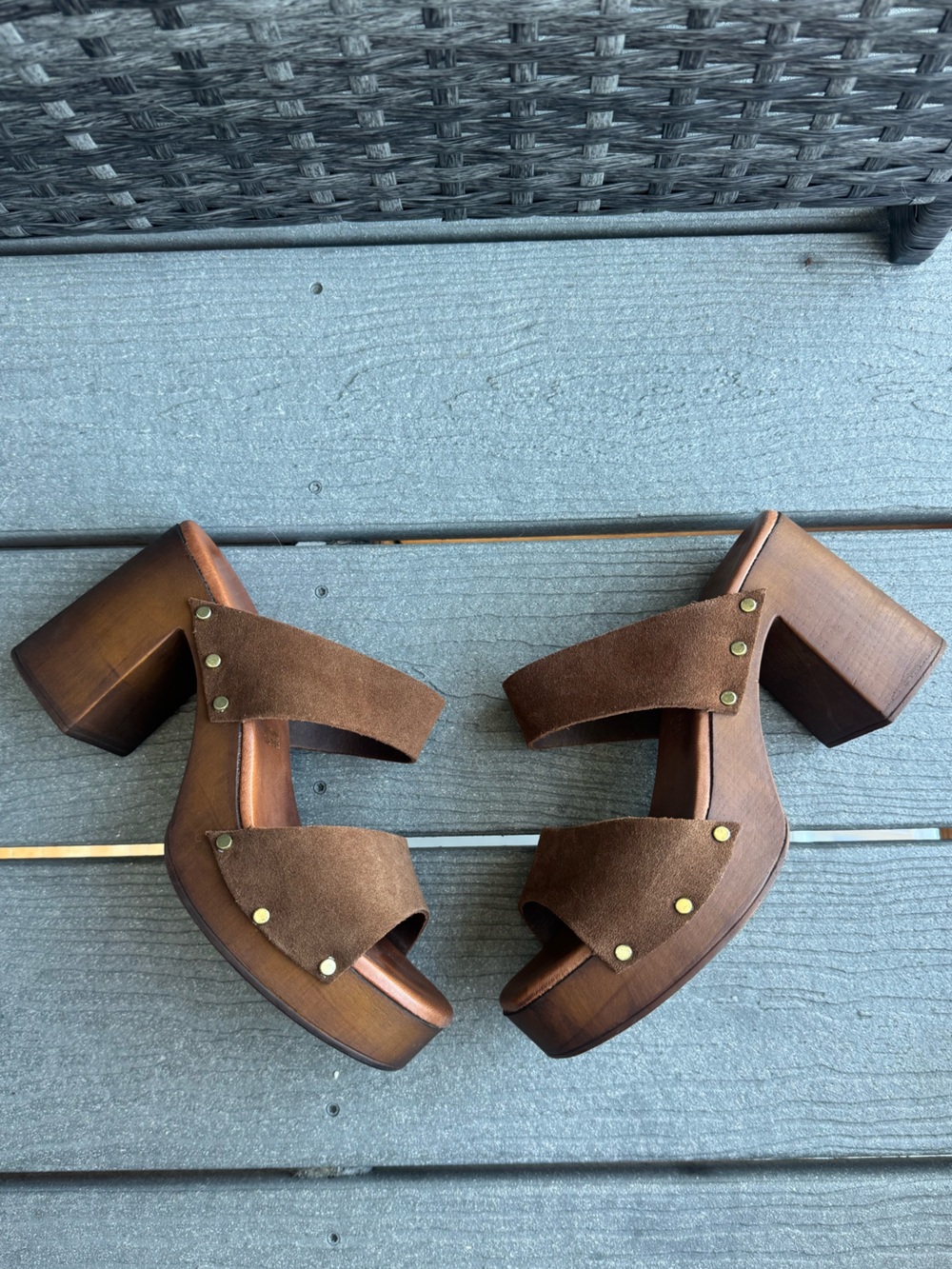 Ilaria Sartori Suede Leather Platform Heeled Sandals - Picture 7 of 11
